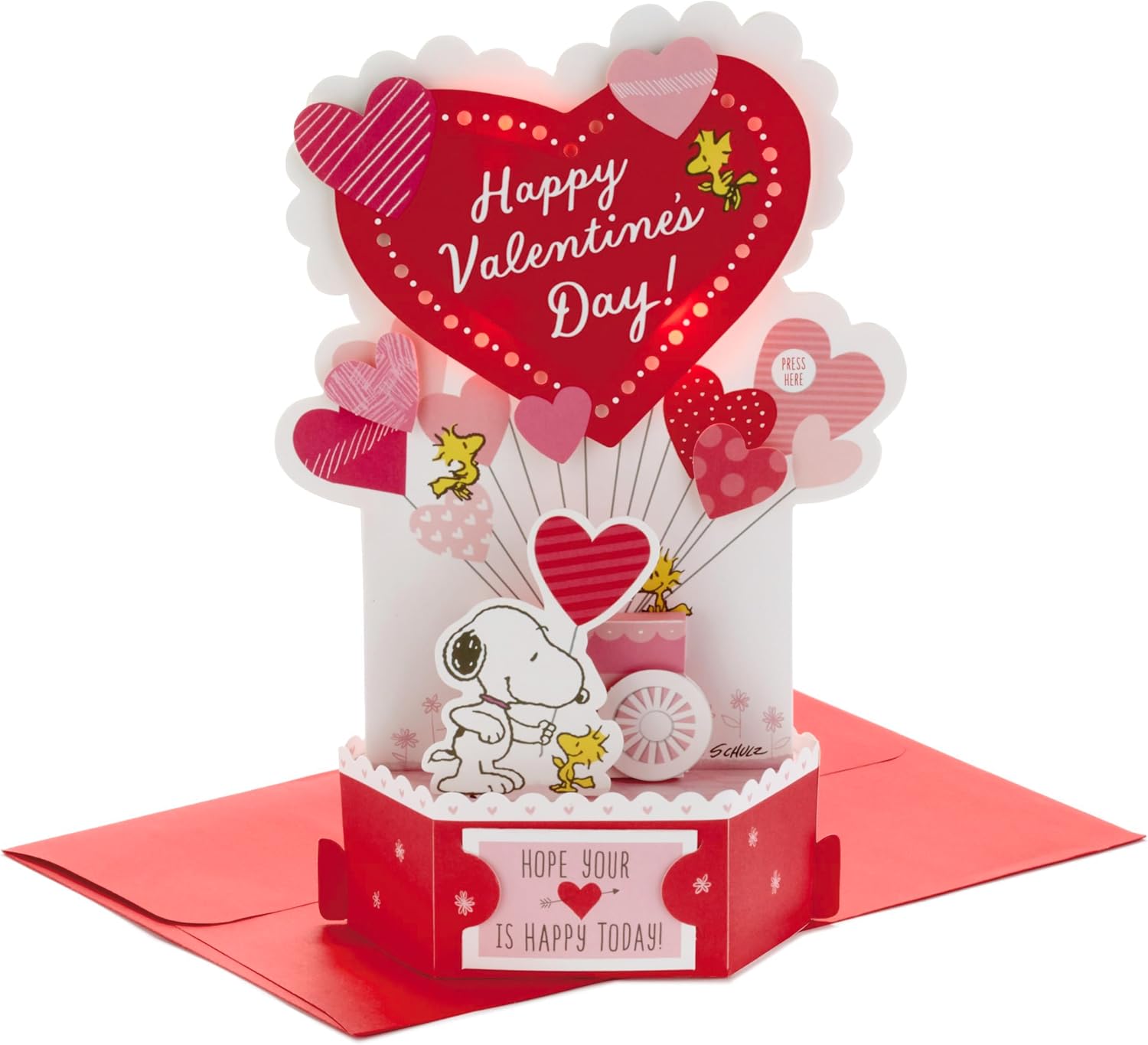 Detalle de Hallmark PEANUTS Valentines card 3D pop up