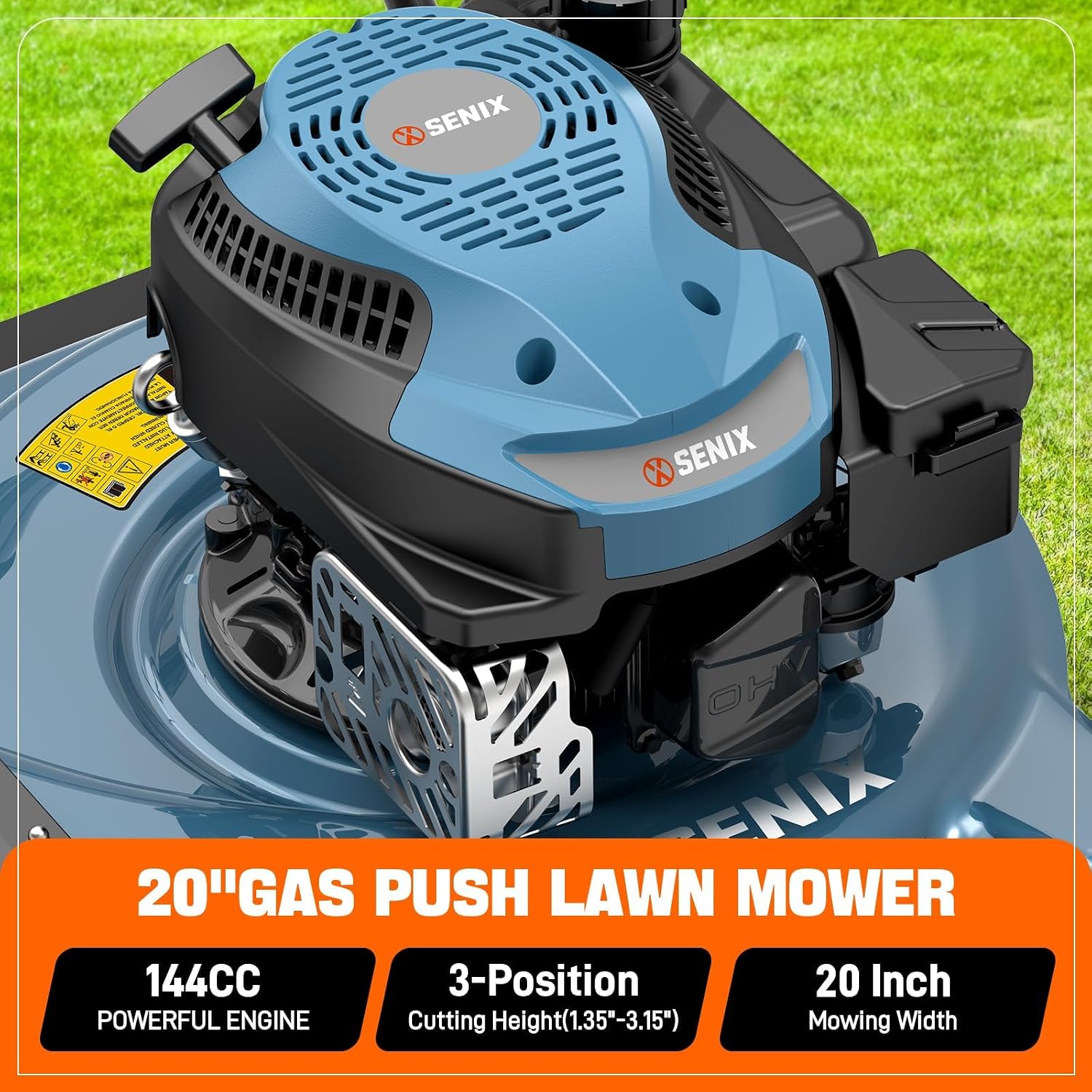 Thumbnail 6 de SENIX Push Lawn Mower, 20-Inch