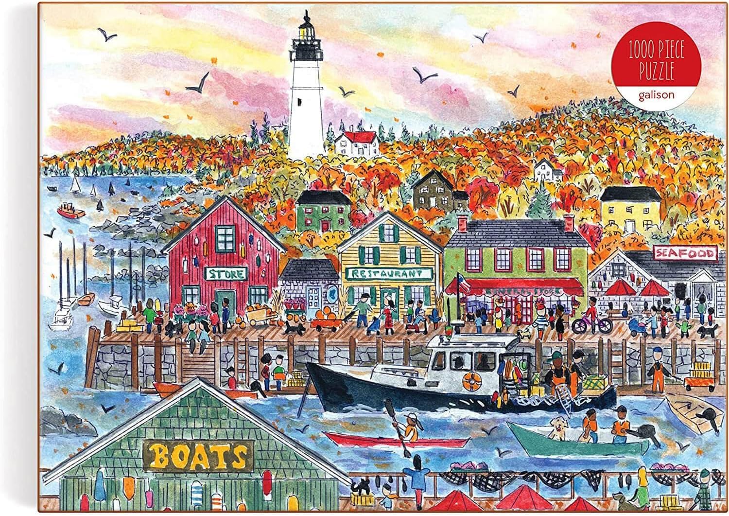 Detalle de Michael Storrings Autumn By the Sea 1000-Piece Puzzle by Galison