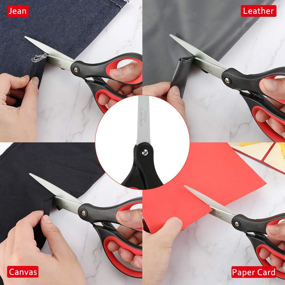 Thumbnail 5 de Lot de 3 ciseaux de bureau 20,3 cm en titane – LIVINGO, confort et polyvalence