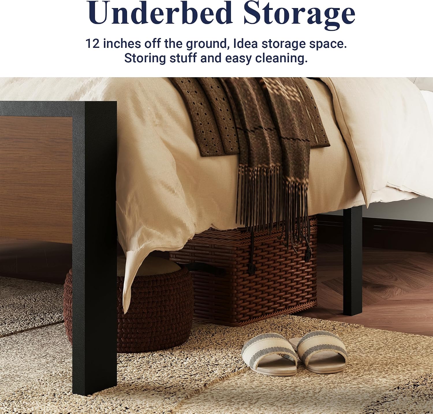 Detalle de Allewie Bed Frame, Queen Size
