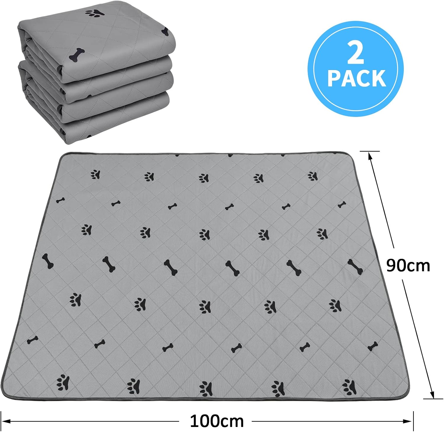 Detalle 2 de Washable Dog Pee Pads 90x100cm 2 Pack