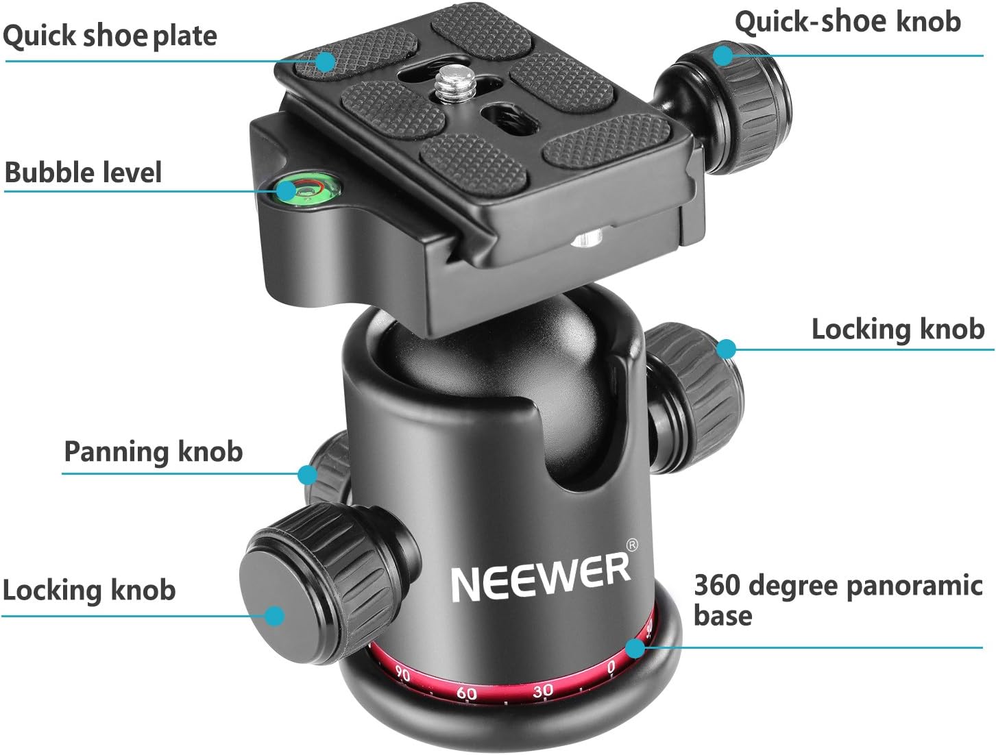 Detalle 2 de NEEWER Testa a Sfera 36MM 8 kg