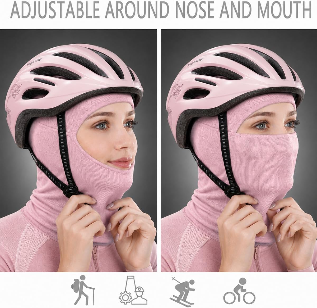 Detalle 2 de Achiou Ski Mask Balaclava, Breathable All-Season Face Cover with SPF >50