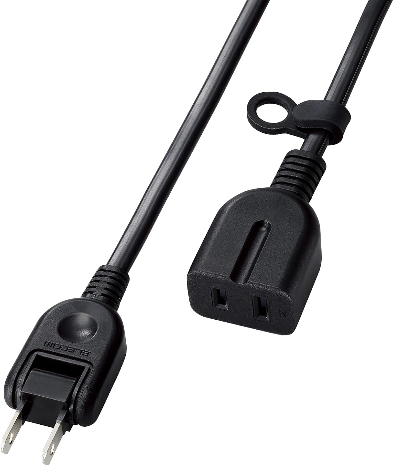 Detalle de エレコム ECT-4210BK 電源延長コード 1m・1口、極性対応、ほこり防止シャッター付き