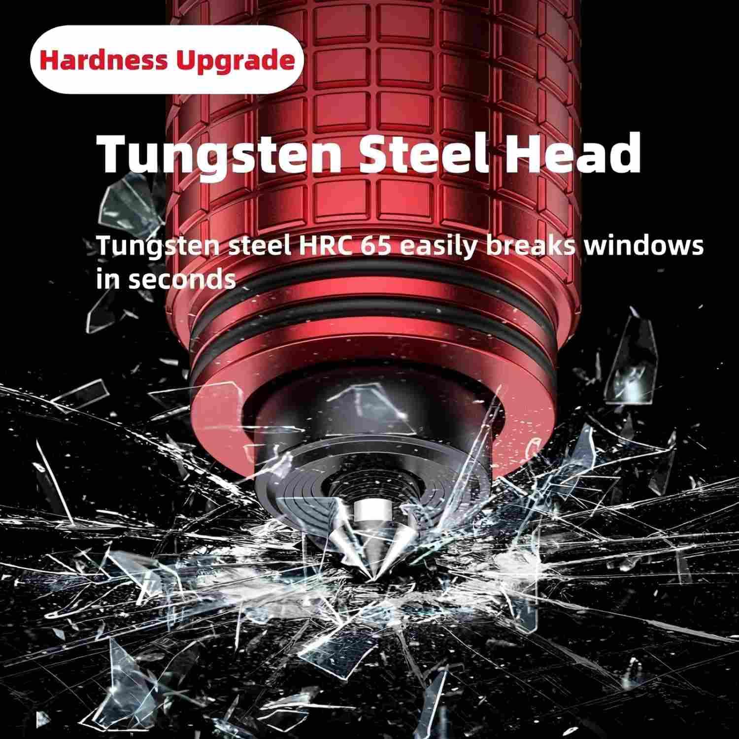 Thumbnail 2 de 3 Pcs 2-in-1 Tungsten Steel Emergency Car Hammer – Quick Window Breaker & Seat Belt Cutter