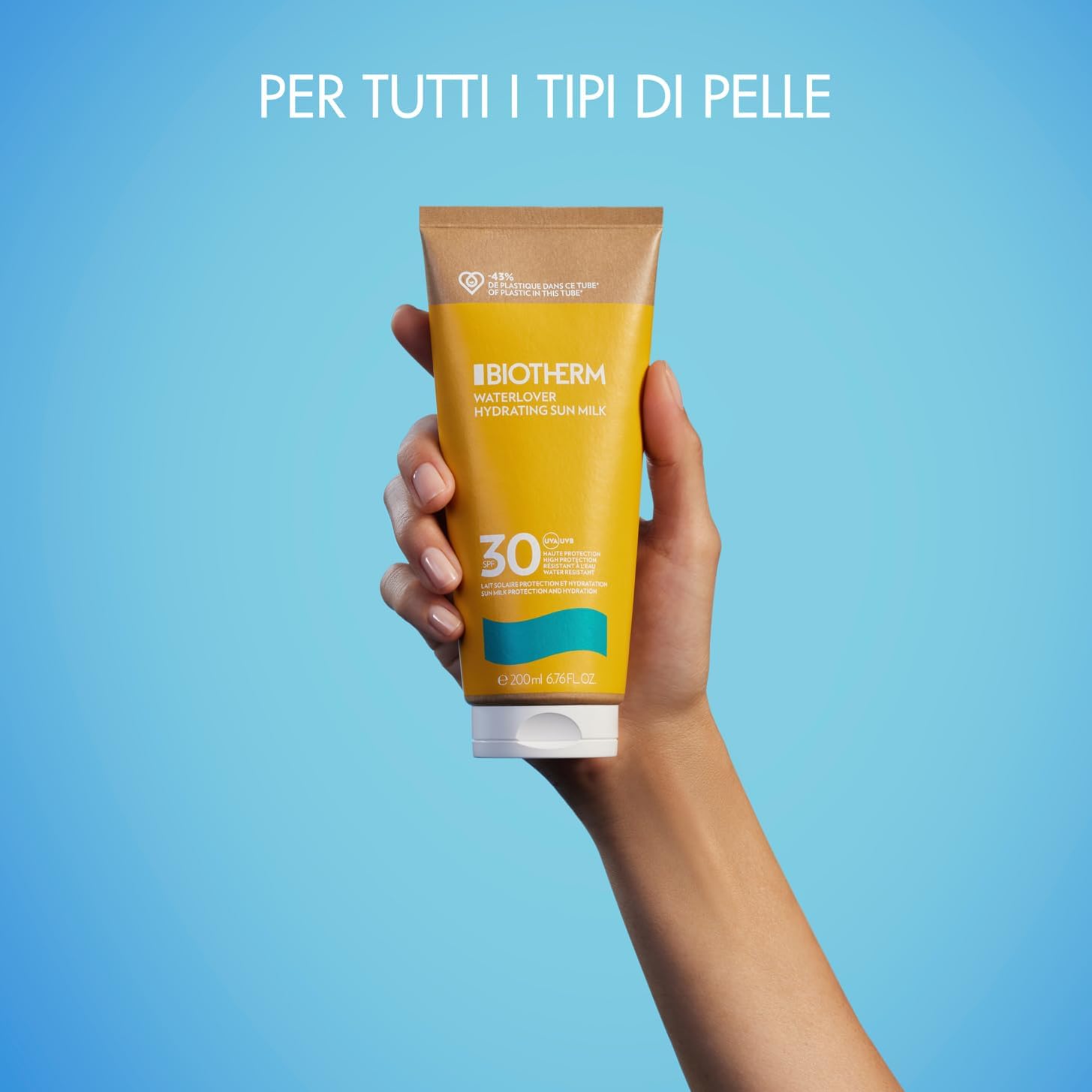 Thumbnail 1 de Biotherm Waterlover Hydrating Sun Milk SPF 30 – Latte solare idratante per viso e corpo, 200 ml