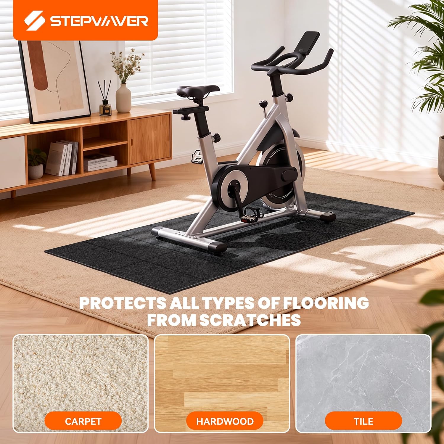 Detalle 2 de Stepwaver Treadmill Mat, 63 x 30-Inch Foldable PVC Floor Protector