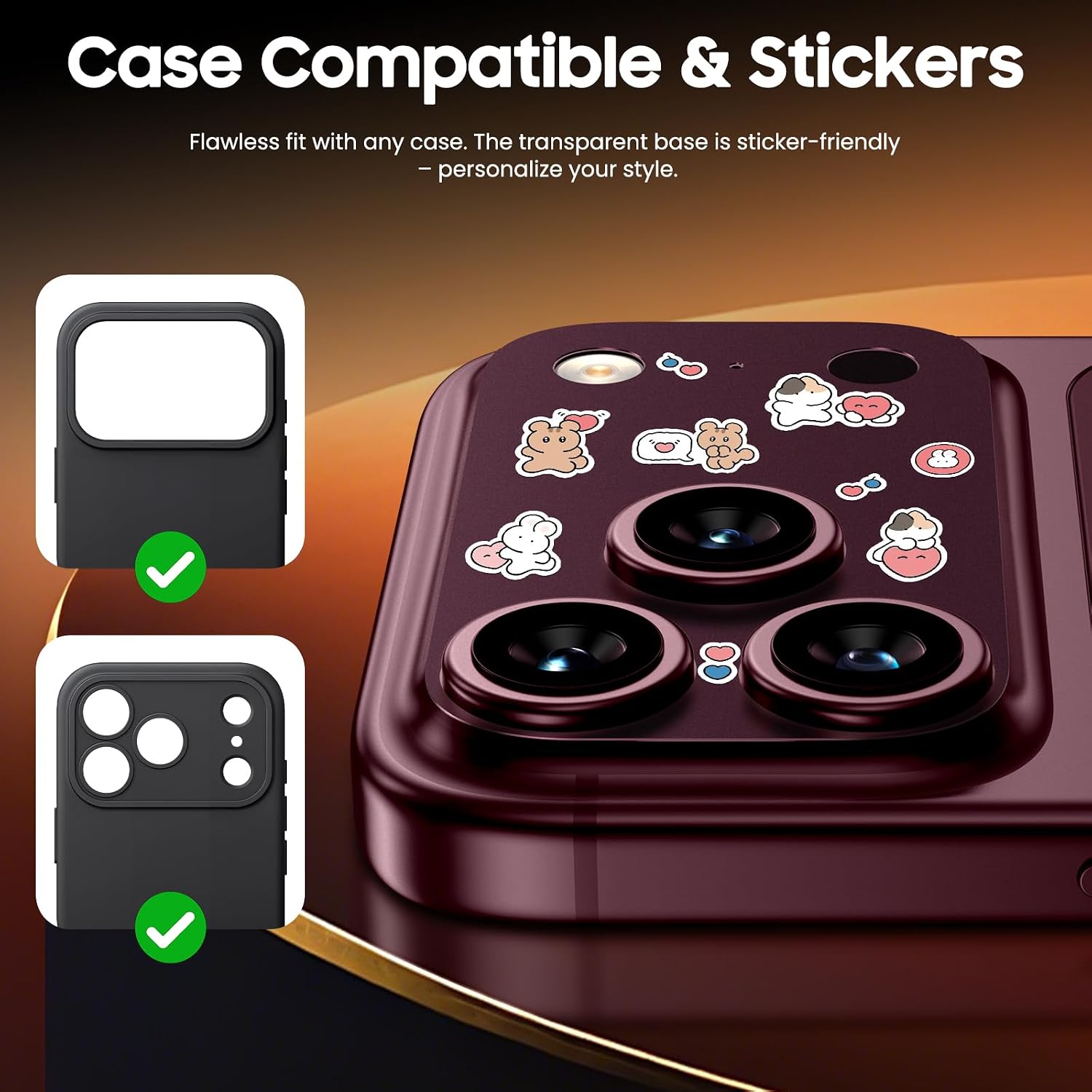 Detalle 2 de Uyiton iPhone 18 Pro Max Camera Plateau Protector, Matte Burgundy PET, 3-Pack