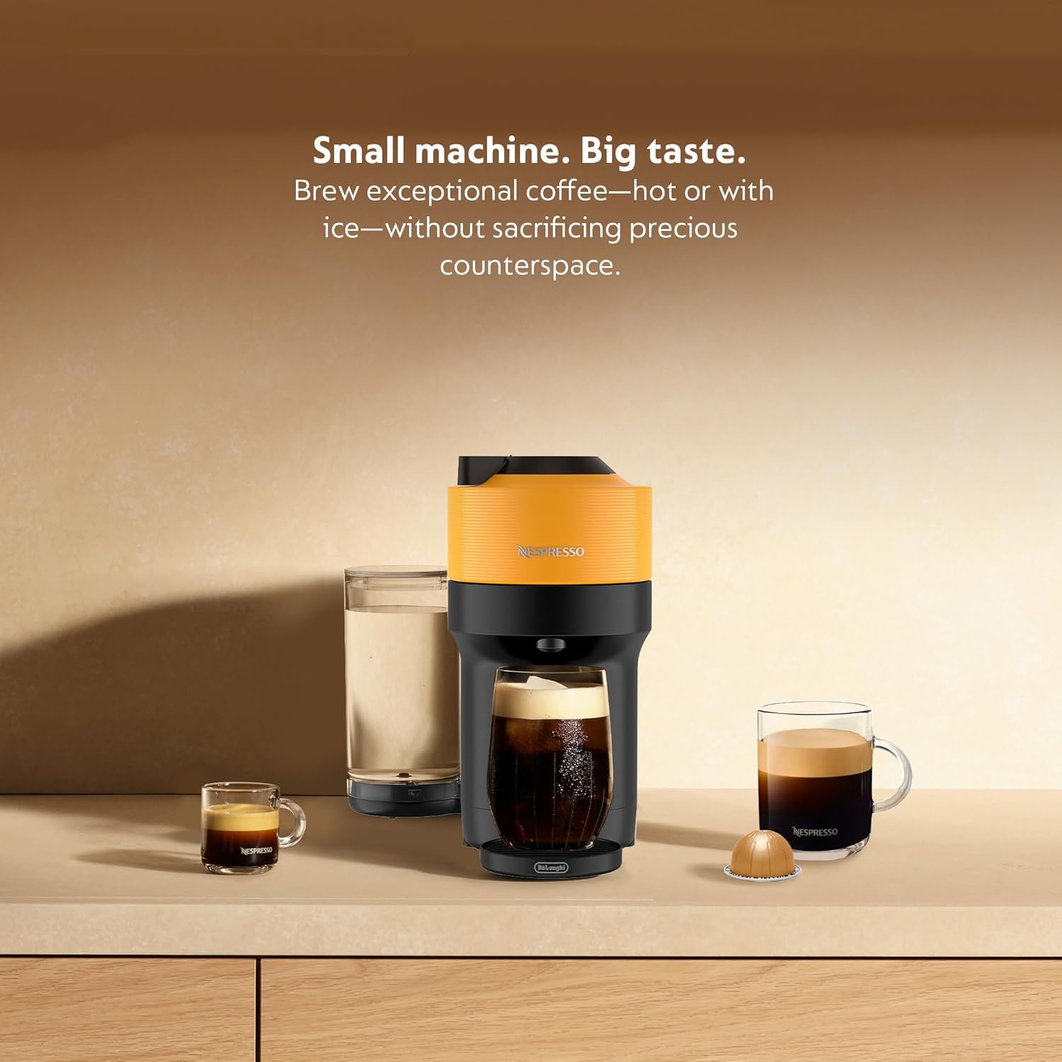 Thumbnail 1 de Nespresso Vertuo Pop+ by De'Longhi with Aeroccino (Mango Yellow) – Compact, versatile espresso system