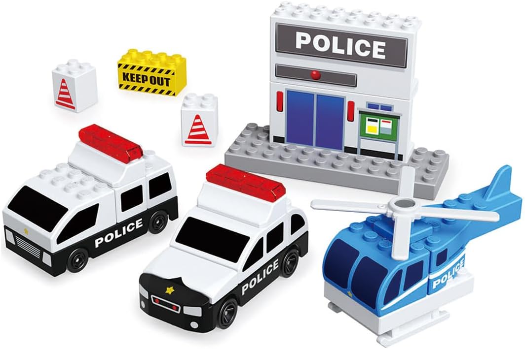 Detalle de タカラトミー トミカ・プラレールブロック パトロールセット 24パーツ・警察車両と交番