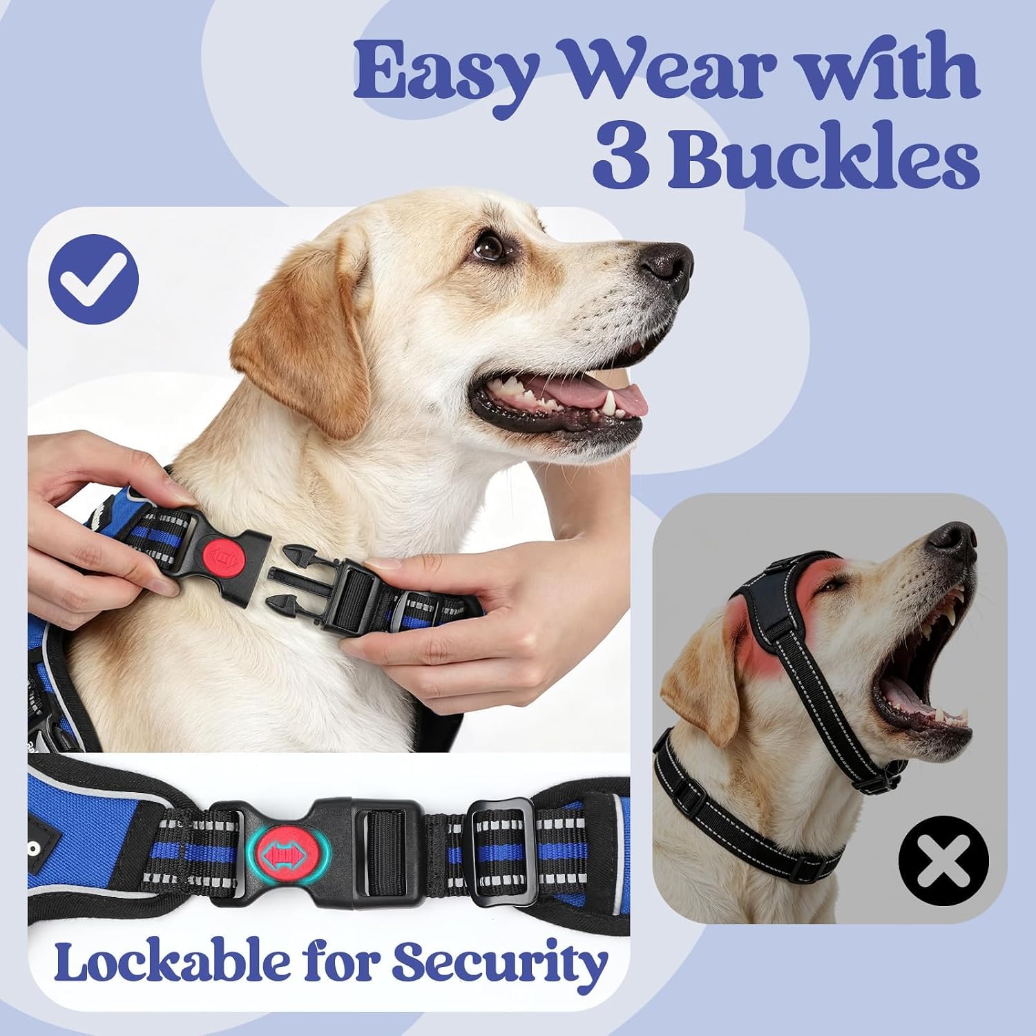 Thumbnail 2 de rabbitgoo No-Pull Dog Harness L, 3 Buckles