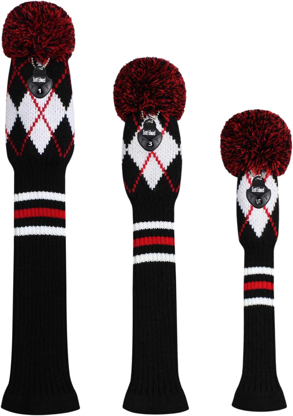 Detalle de Scott Edward golf club covers, acrylic knit