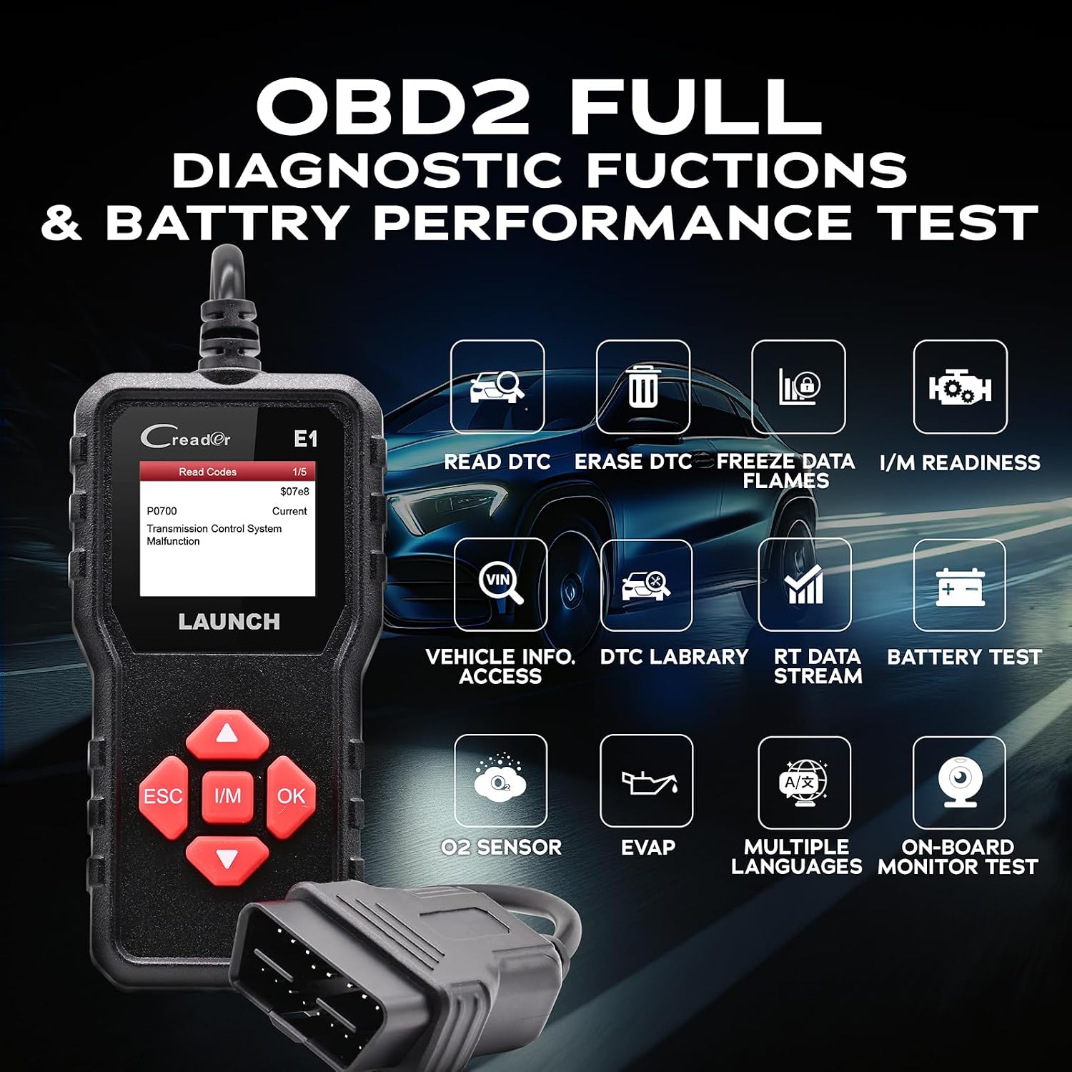 Detalle 2 de Launch Creader E1 Lecteur OBD2 1 appareil
