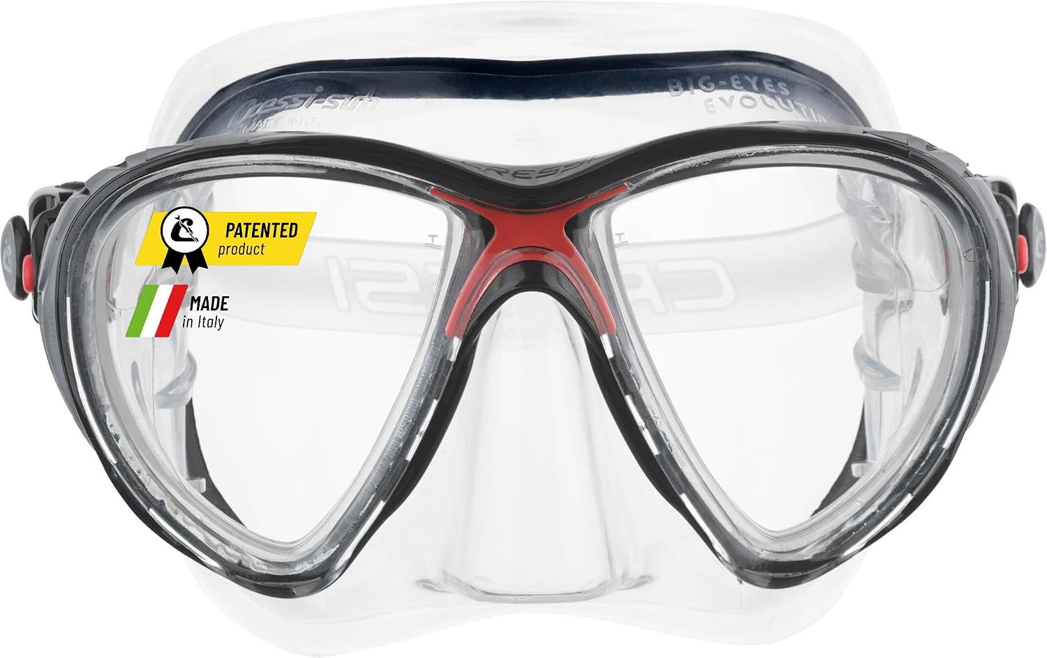Cressi Big Eyes Evolution Schnorchelmaske – Minimales Innenvolumen, flexible Passform und erweitertes Sichtfeld
