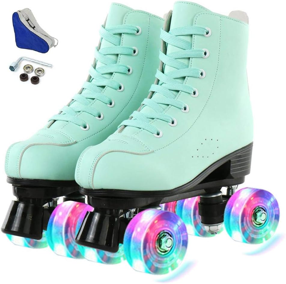 Thumbnail 6 de YYW Roller Skates for Women and Men with High-Top PU Leather, Double-Row Wheels