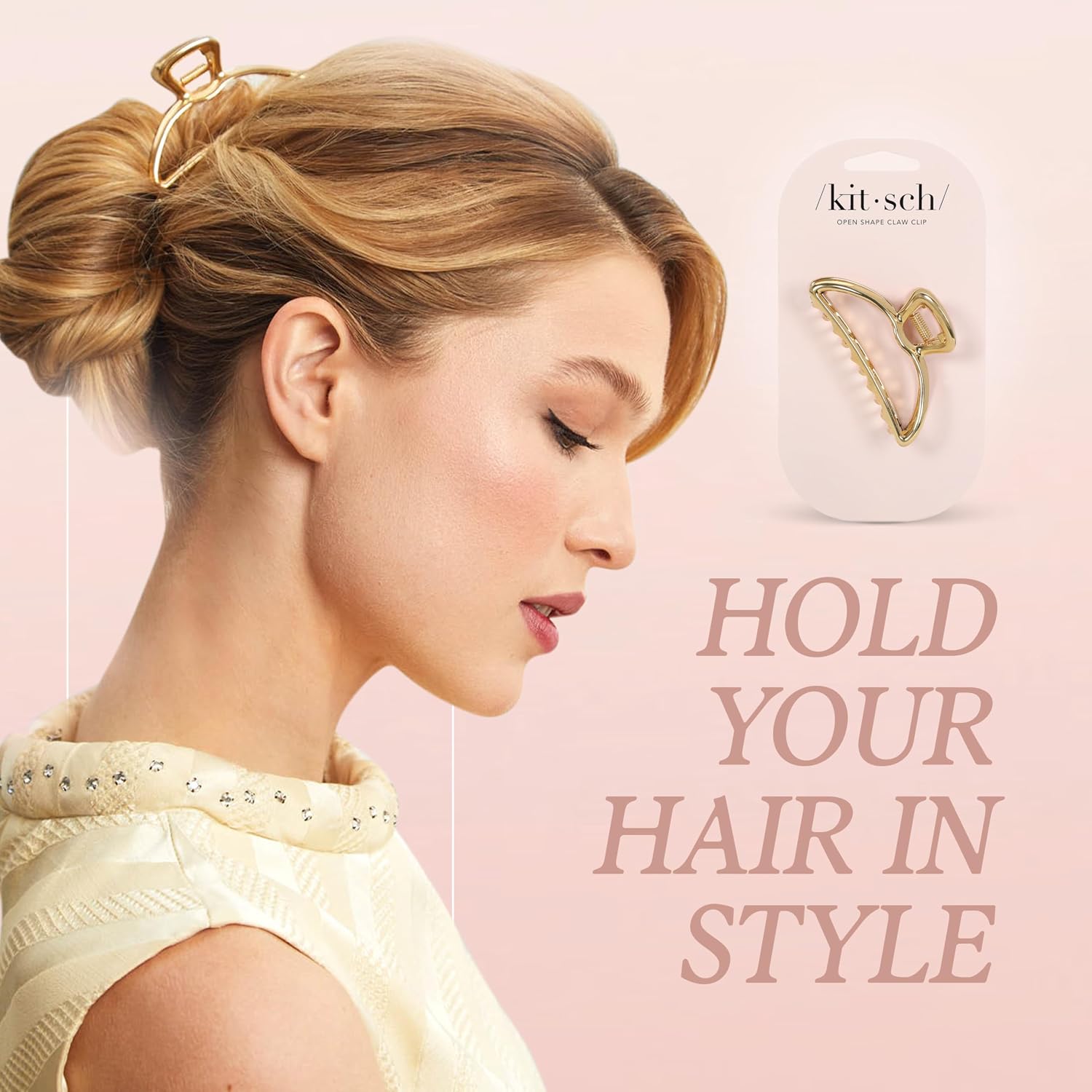 Thumbnail 3 de Kitsch metal claw clip in gold