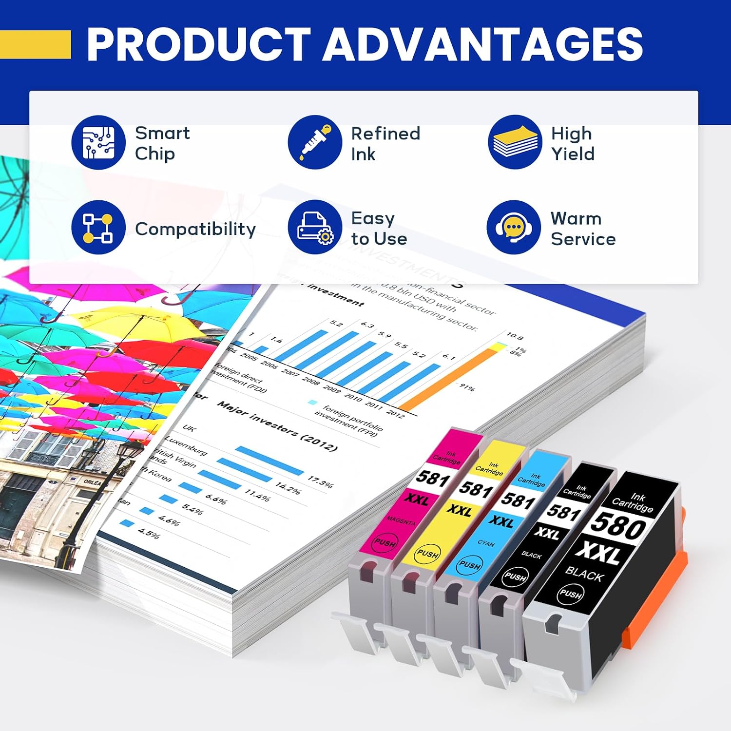 Thumbnail 3 de SMARTOMI PGI-580 XXL 10-Pack ink set