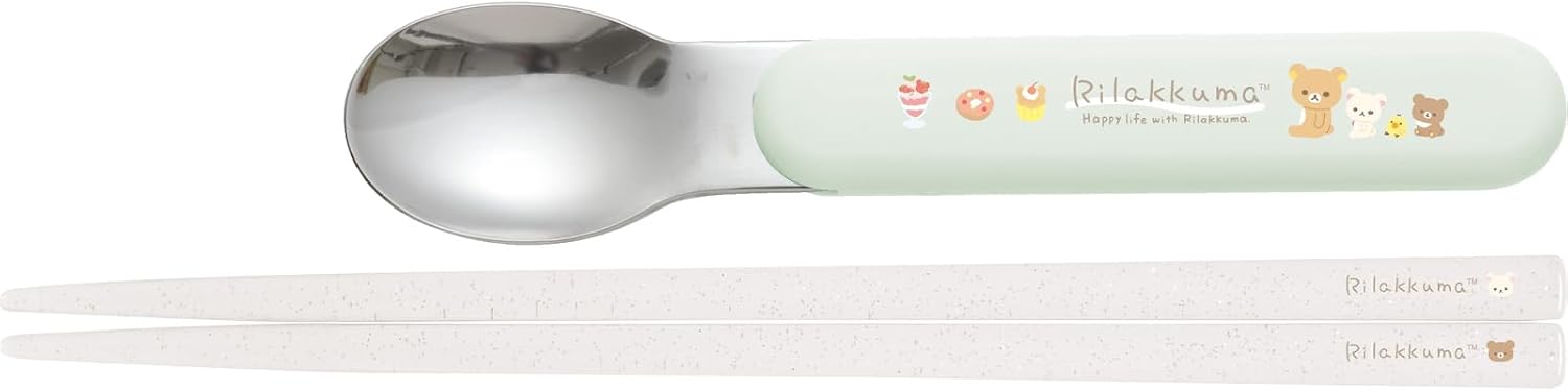 Detalle 2 de サンエックス KA23701 リラックマのスプーン・はしコンビセット ラメ入りスライドケース