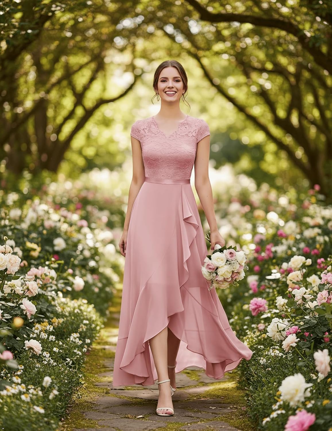 Thumbnail 5 de Bbonlinedress Abendkleid Elegantes Spitzenchiffon Kleid