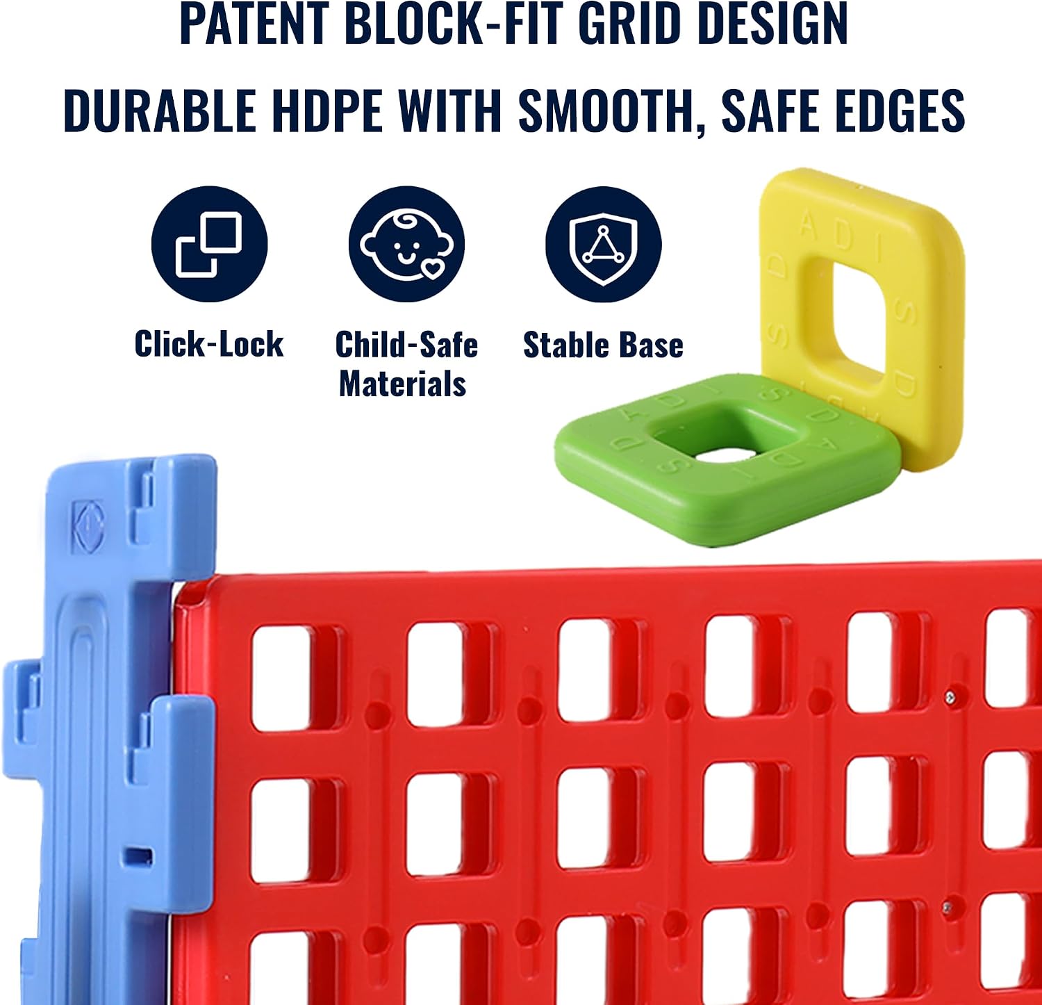 Detalle de SDADI Screwless Giant 4-in-a-Row Game Set: Block-Style, Adjustable Height, Portable Family Play