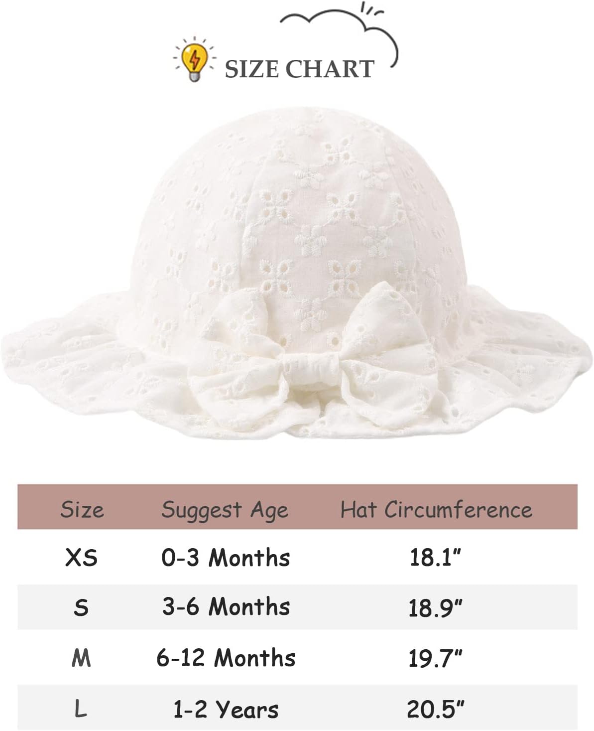 Thumbnail 5 de Pesaat baby girl cotton sun hat with bow & flower detail (infant bucket hat, summer)