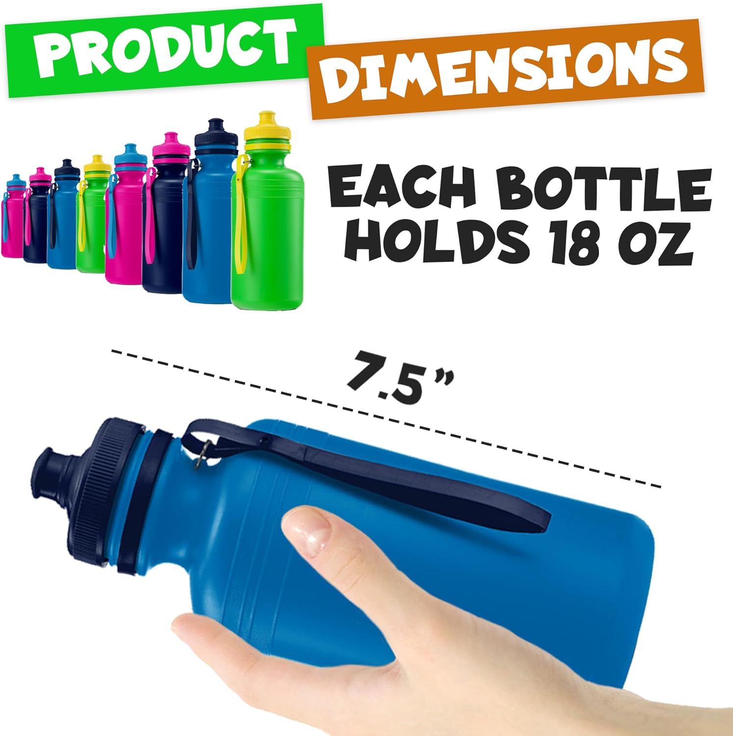 Detalle de Kids water bottles 12 pack 18 oz