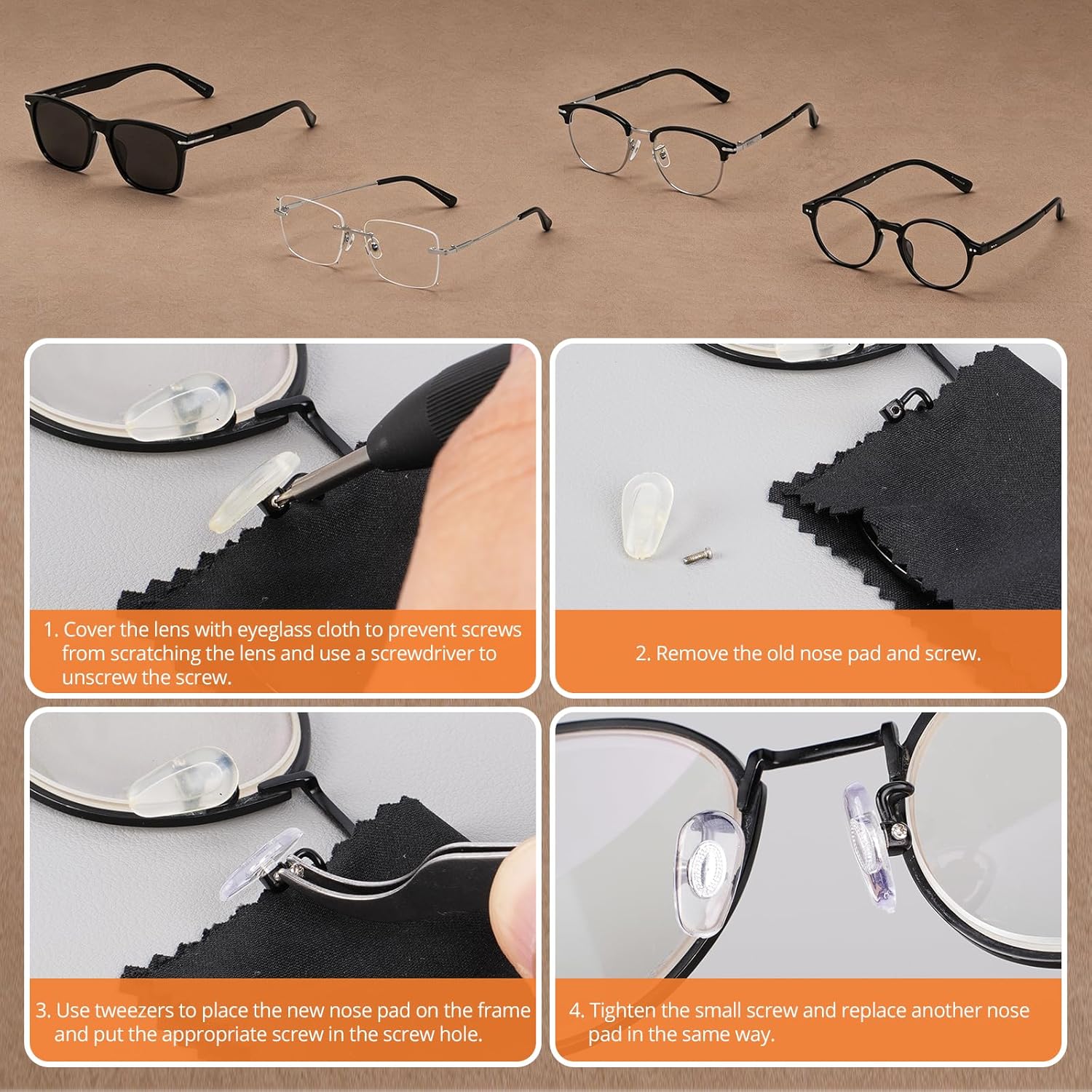 Detalle 2 de JOREST Eyeglass Repair Kit: Complete, Portable Eyeglass Repair Tool Set