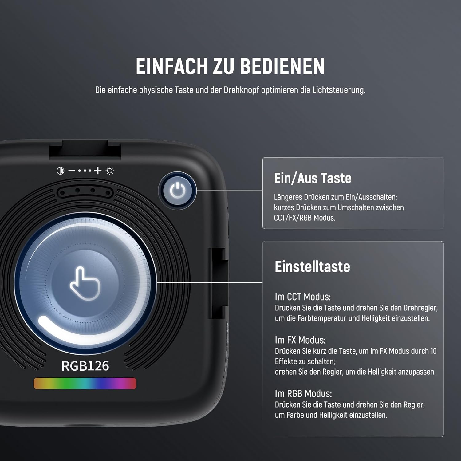 Thumbnail 6 de NEEWER ENTRY LEVEL VERSION RGB Videolicht – kompaktes Clip-on LED Light mit 126 LEDs