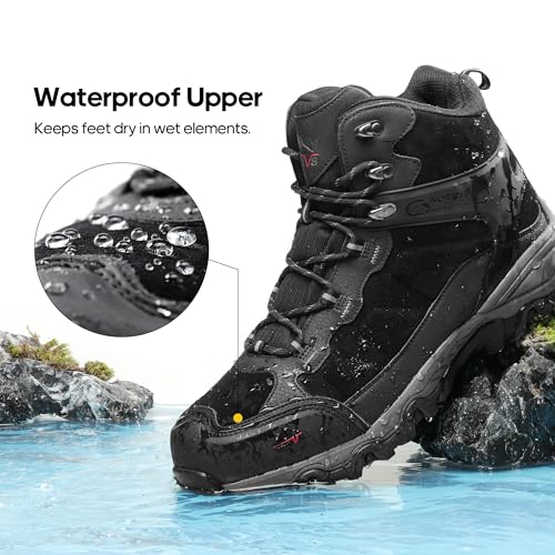 Thumbnail 6 de NORTIV 8 Men's Waterproof Lightweight Walking Boots — Black, Size 9