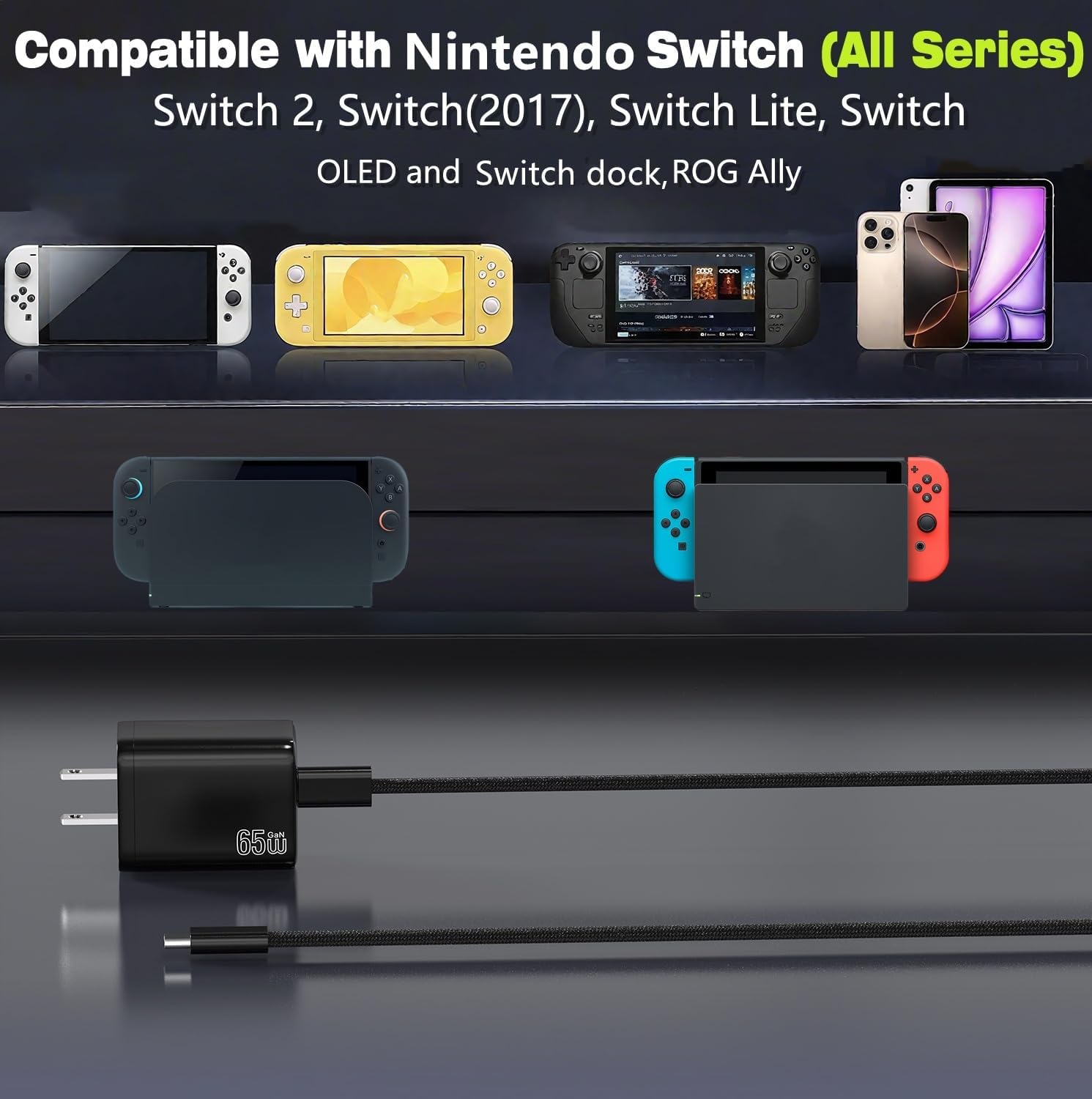 Detalle 2 de EGK 65W Charger for Nintendo Switch 65W