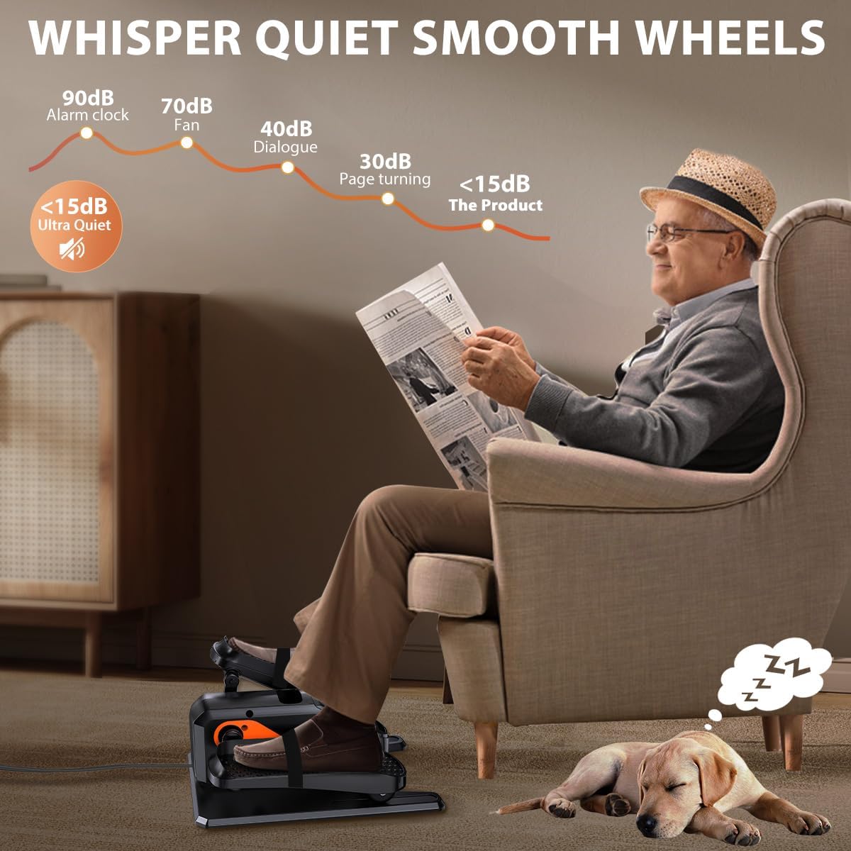 Detalle 2 de Under Desk Elliptical 15 Speed for Seniors