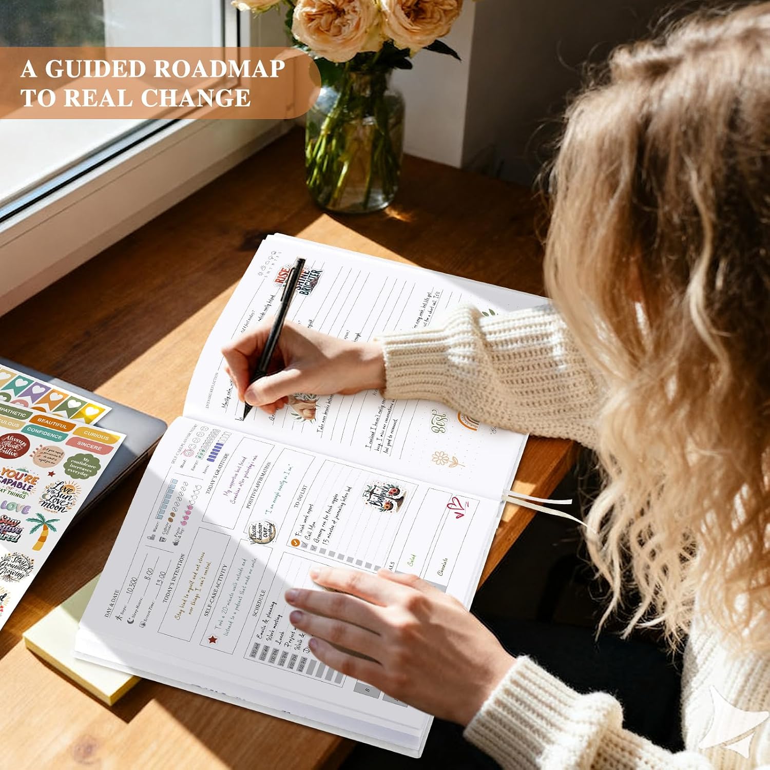 Detalle de Lanpn Self Care Journal for Women: 91-Day Guided Journal for Mindfulness and Self-Love
