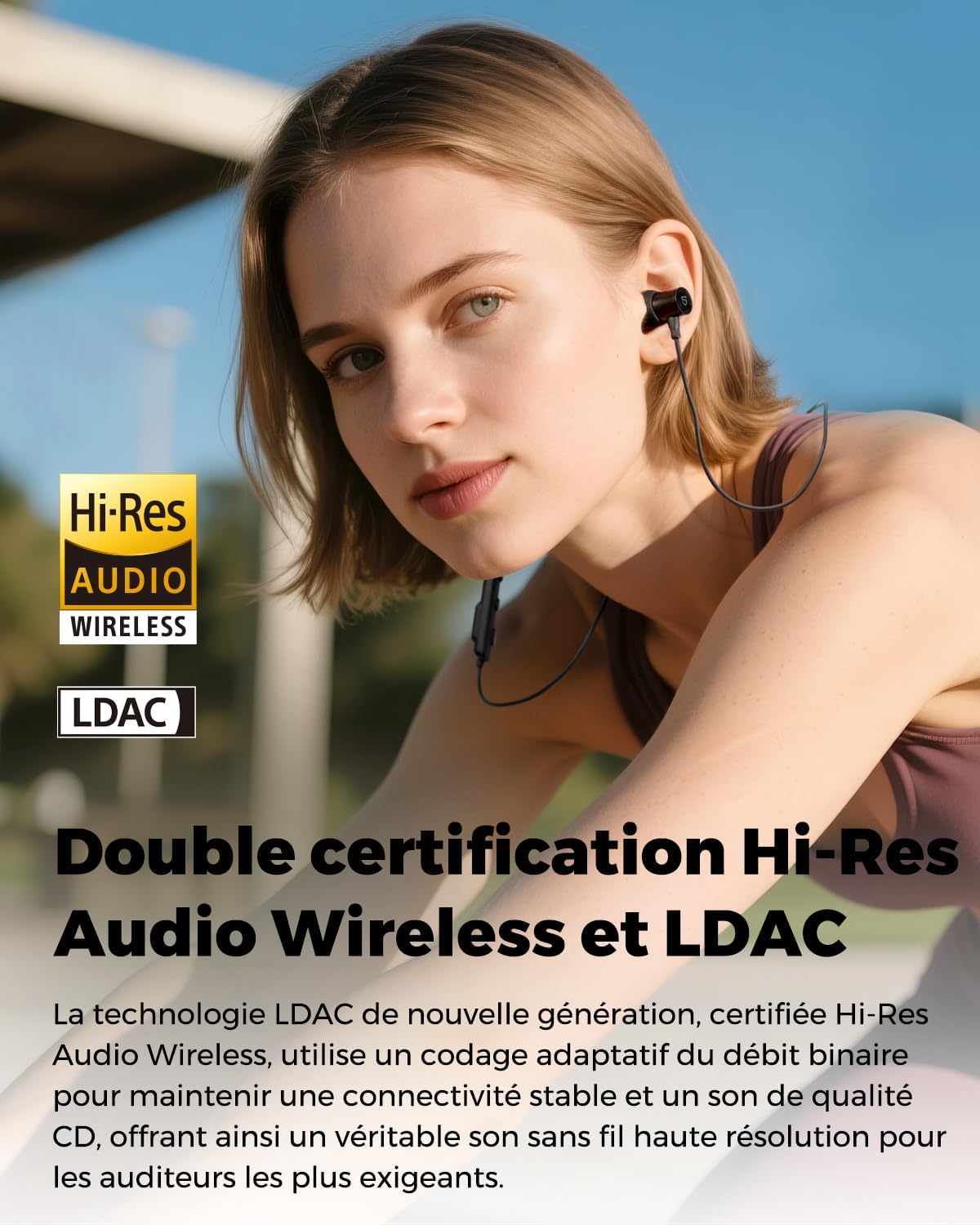 Thumbnail 3 de SoundPEATS Q40HD Casque Bluetooth à Collier: Son Hi-Res, Étanchéité IP67 et 20h d’autonomie