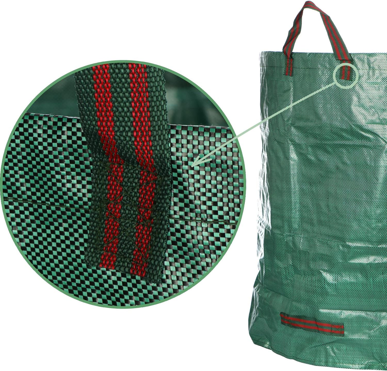 Thumbnail 4 de COM-FOUR® 3x sacchetti per rifiuti da giardino XL – borsa pieghevole con maniglie, contenitore antistrappo per foglie e rifiuti verdi