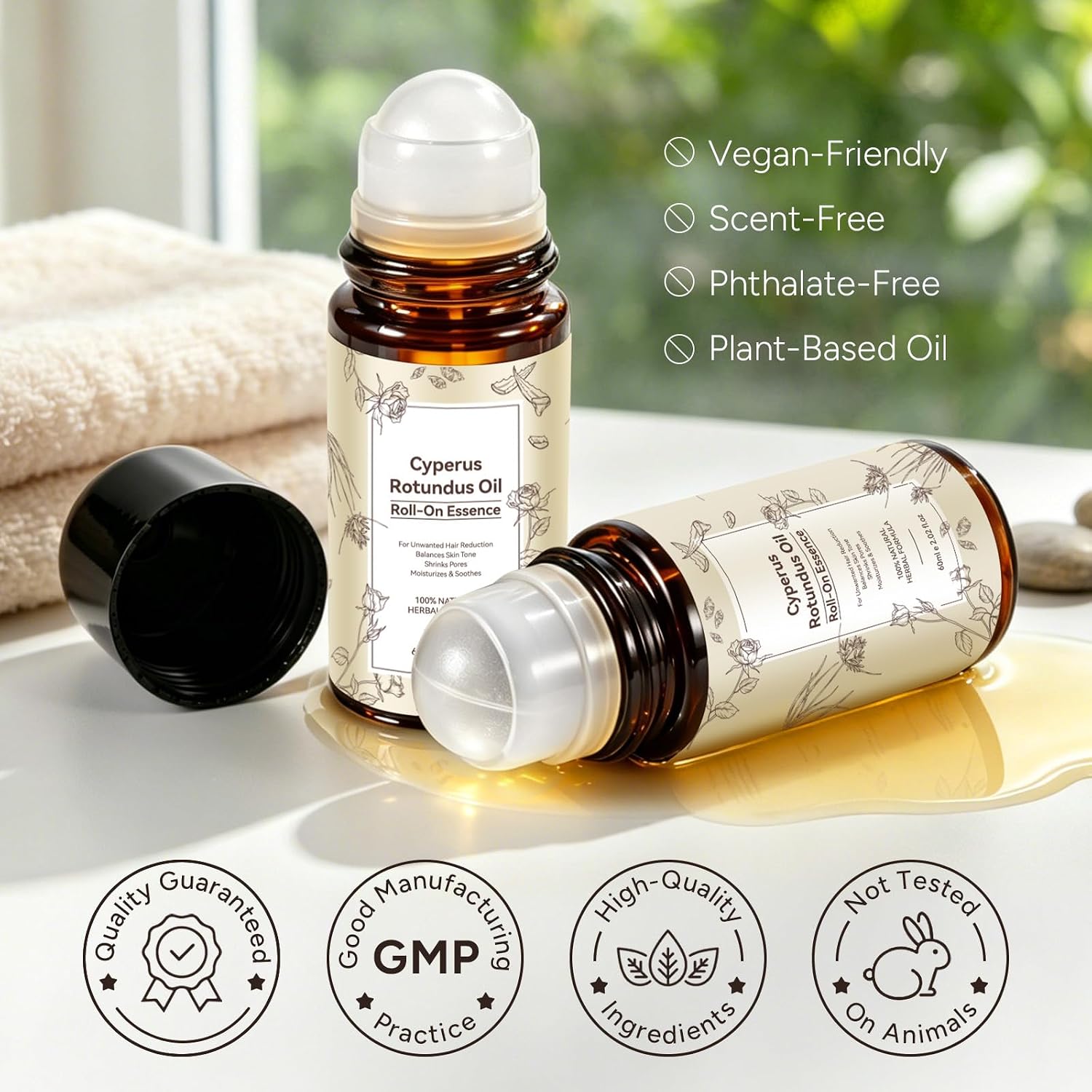 Detalle de KQUFTQML Hair Removal Serum Roll-On, 2.02 Oz