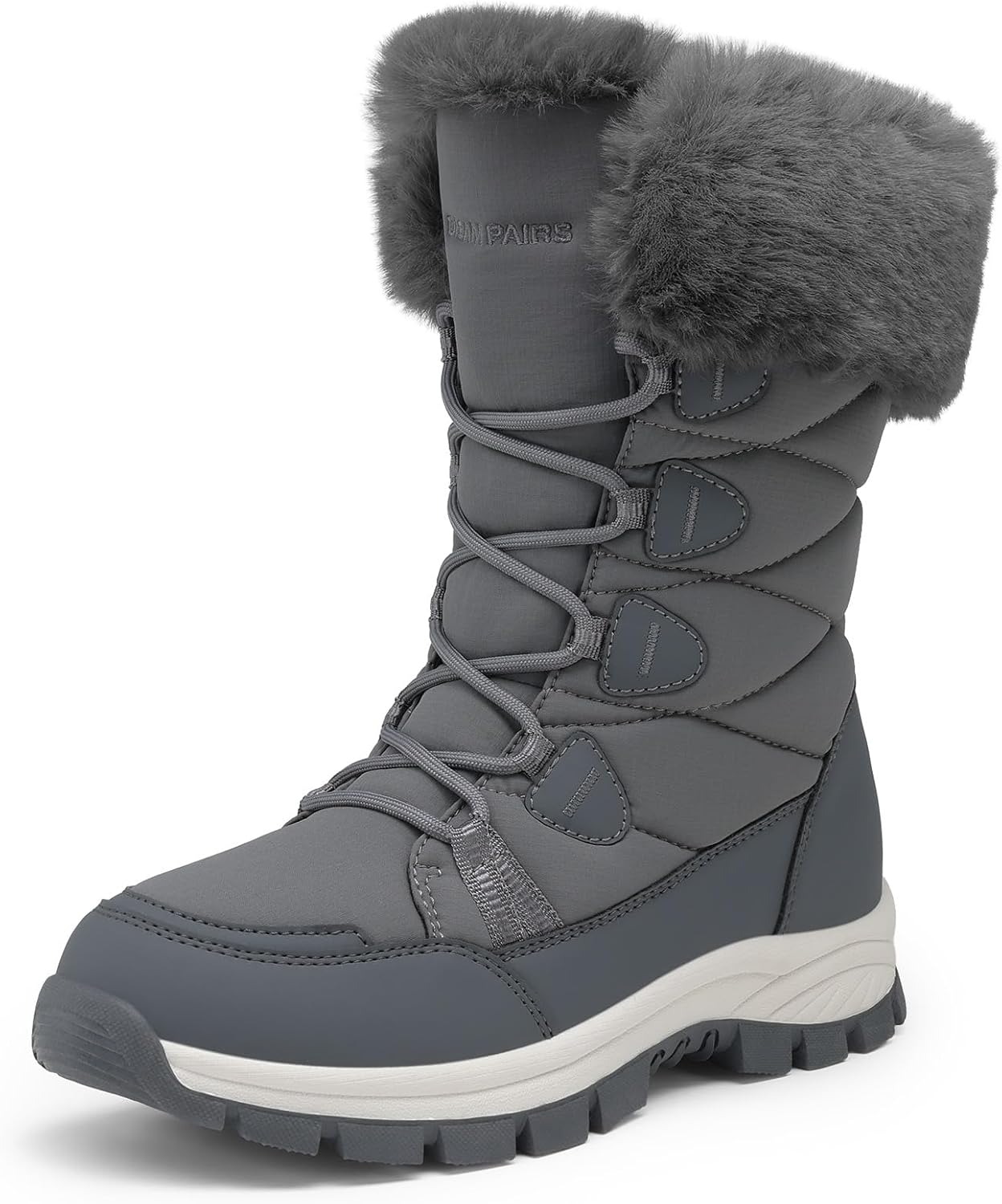Detalle de DREAM PAIRS Women's Waterproof Mid-Calf Snow Boots with Faux-Fur Lining