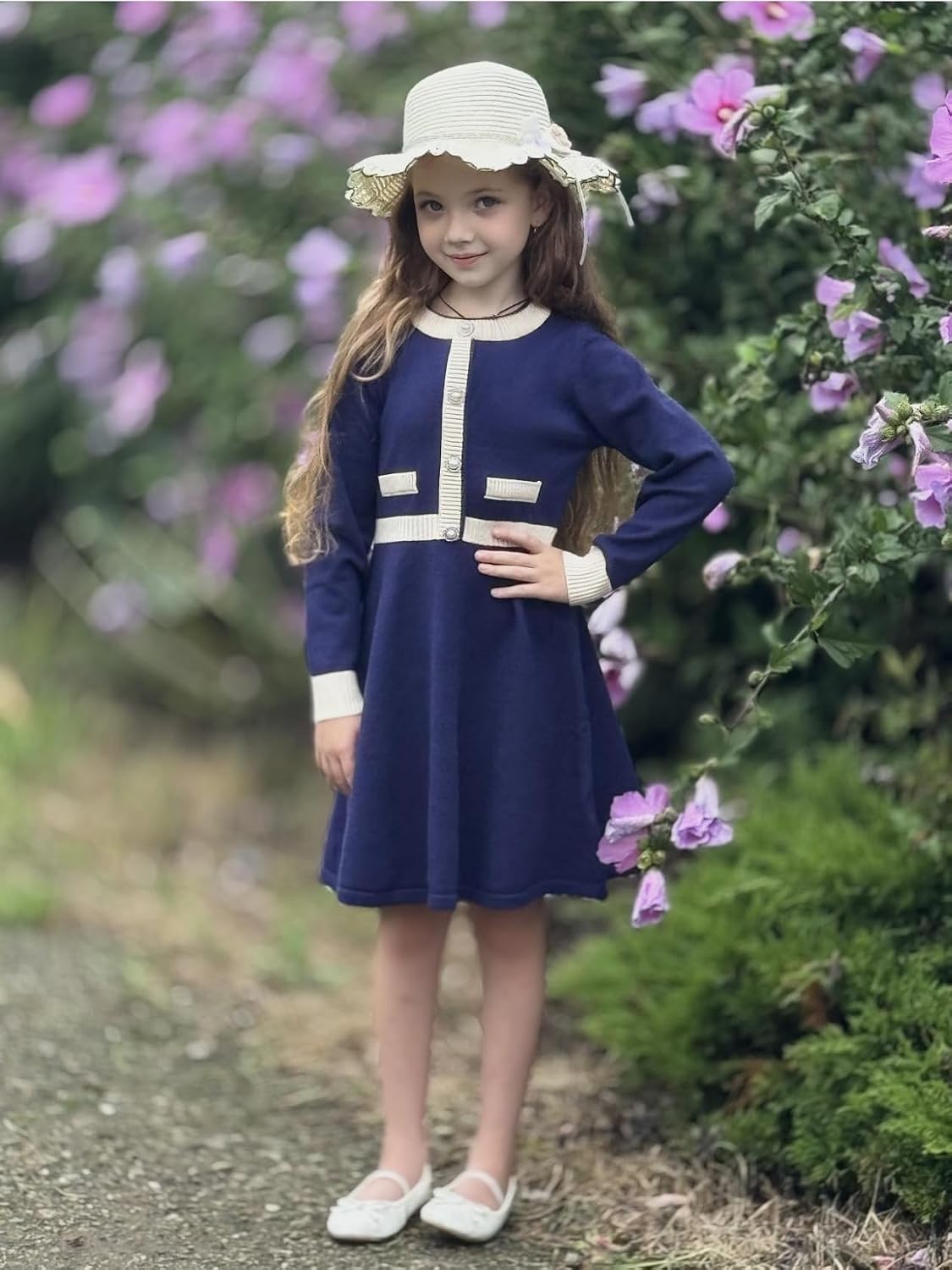 Detalle 2 de Arshiner Robe Fille Hiver Robe Fille Tricot 6–14 ans