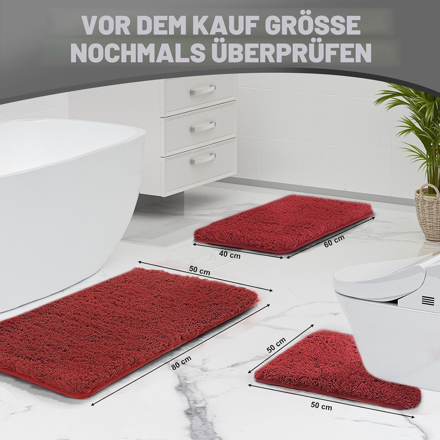 Thumbnail 1 de wyewye Mikrofaser-Badematte 50x80 cm