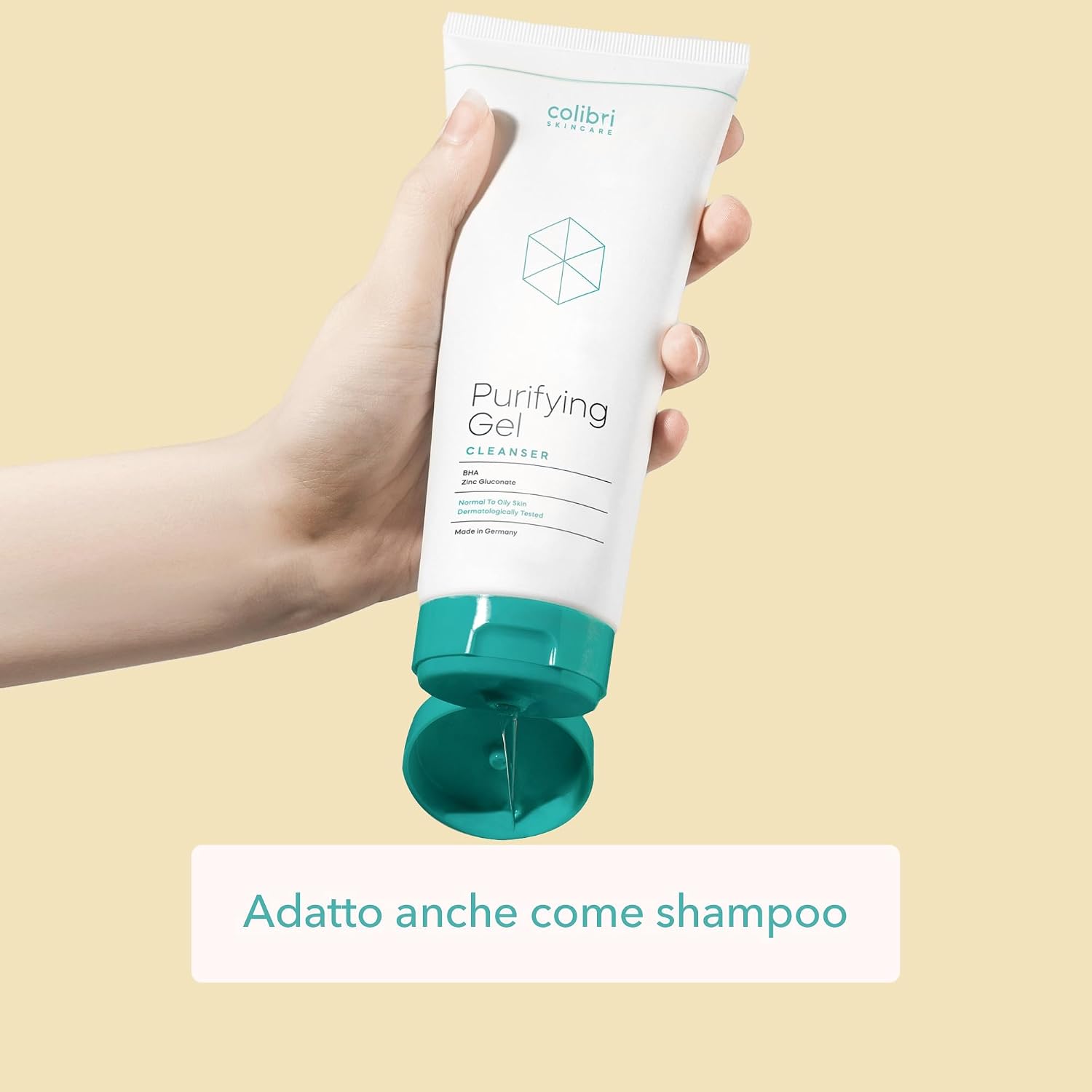 Detalle de Colibri Skincare Purifying Gel Cleanser con acido salicilico, detergente viso schiumogeno da 200 ml