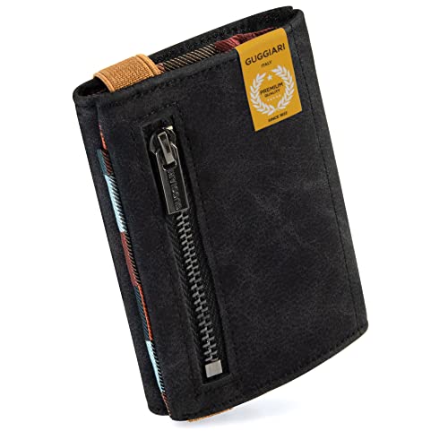 Detalle de GUGGIARI Portafoglio Uomo in Pelle PU RFID – Slim, Nuovo Design con Portamonete e Tasca Esterna