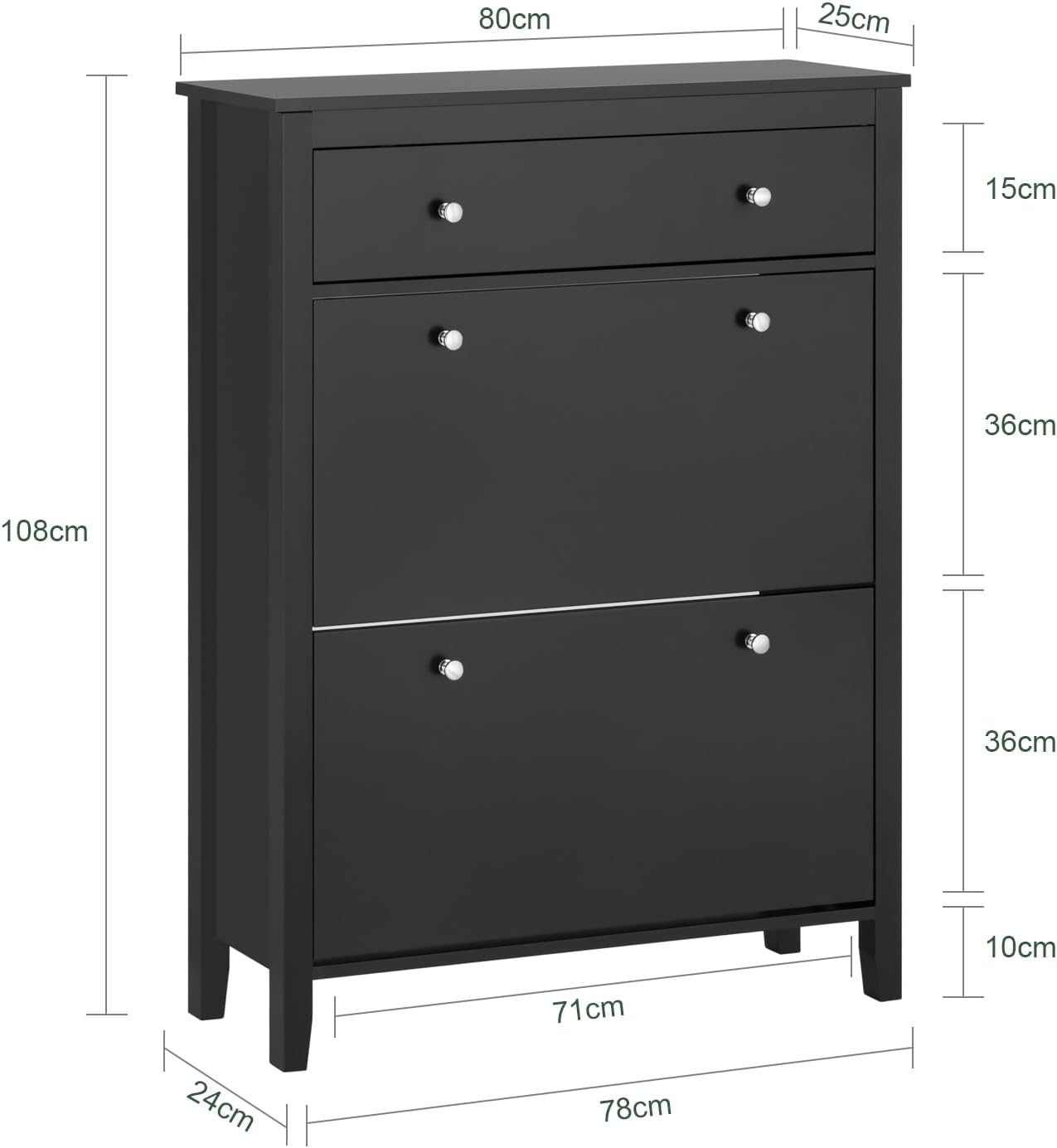Detalle de SoBuy FSR89-SCH meuble à chaussures 80x25x108 cm