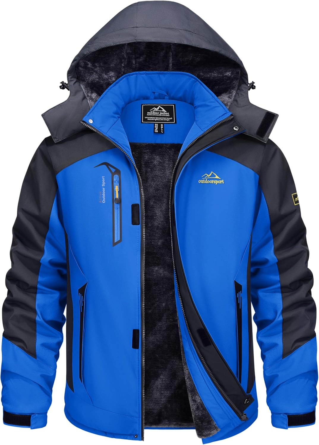 Detalle de TACVASEN Men's Winter Ski Jacket, Waterproof Shell and Fleece Lining