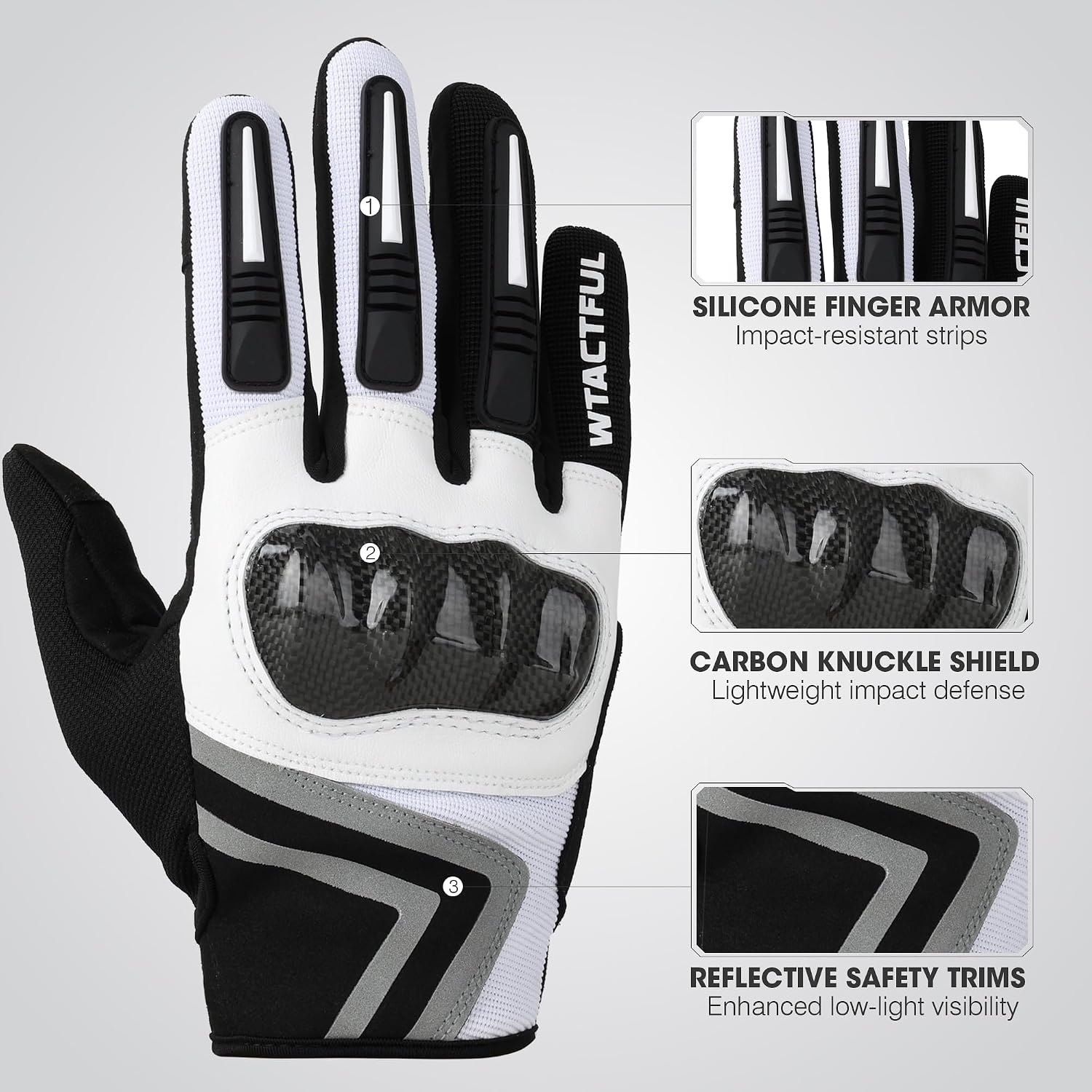 Detalle de WTACTFUL Lightweight Motorcycle Gloves for Men