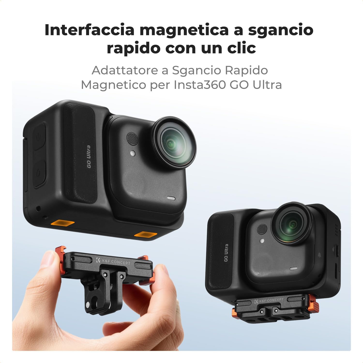 Thumbnail 1 de K&F CONCEPT Adattatore a Sgancio Rapido Magnetico per Insta360 GO Ultra – Base di Espansione 1/4" e Connettore Ribaltabile
