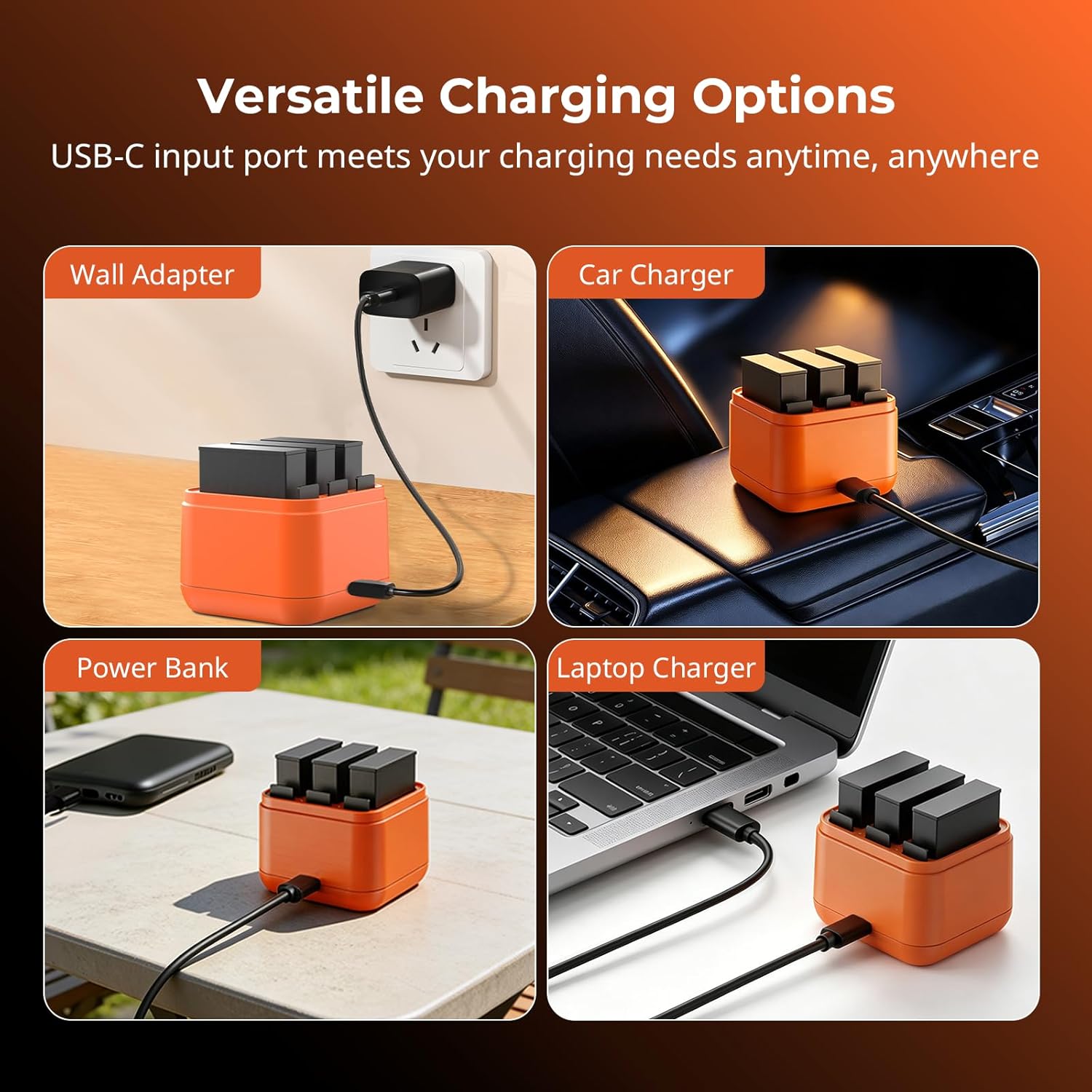 Thumbnail 5 de SmallRig Caricabatterie a 3 canali per DJI Action 6, Action 5 Pro, Action 4, Action 3 e Osmo 360