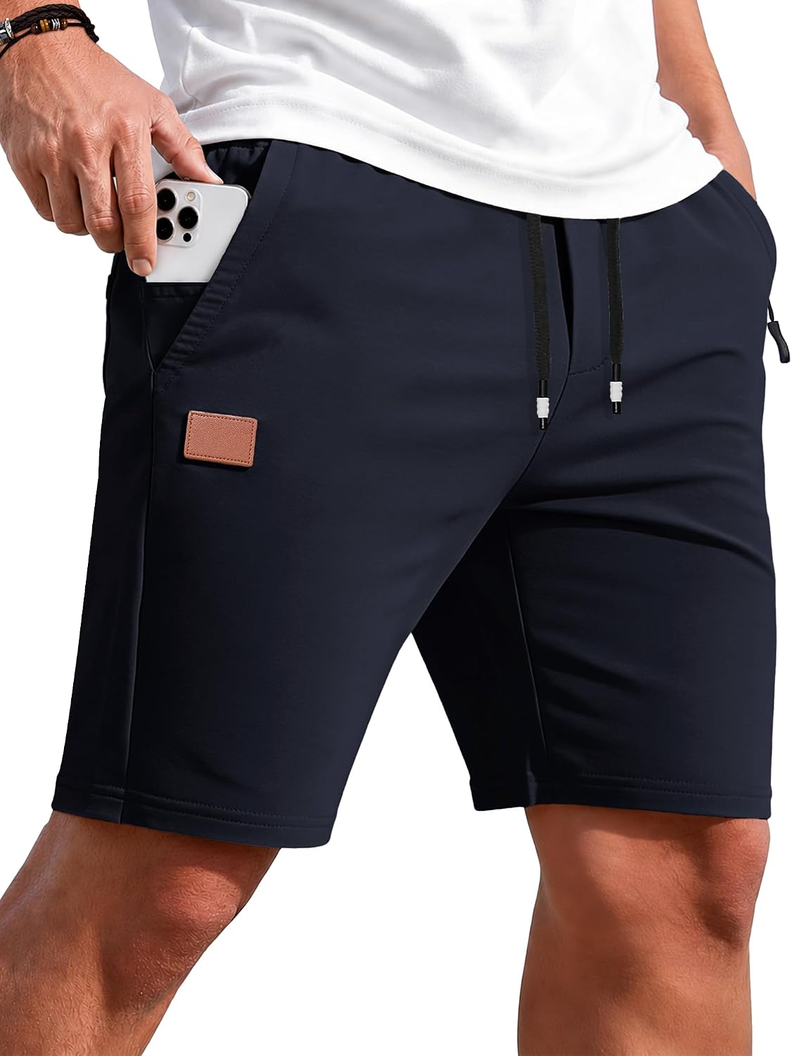 Detalle de TARAINYA Cotone Pantaloncini Uomo Sportivi con Zip e Coulisse – Comfort e Praticità per Running e gym