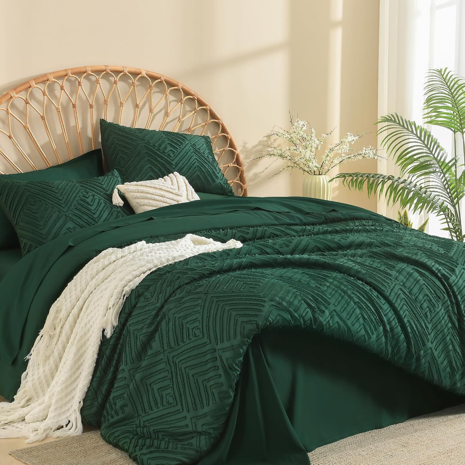 Detalle de Andency California King Duvet Set Emerald