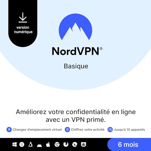Detalle de NordVPN Basique – 10 Appareils, 6 Mois, Code Numérique