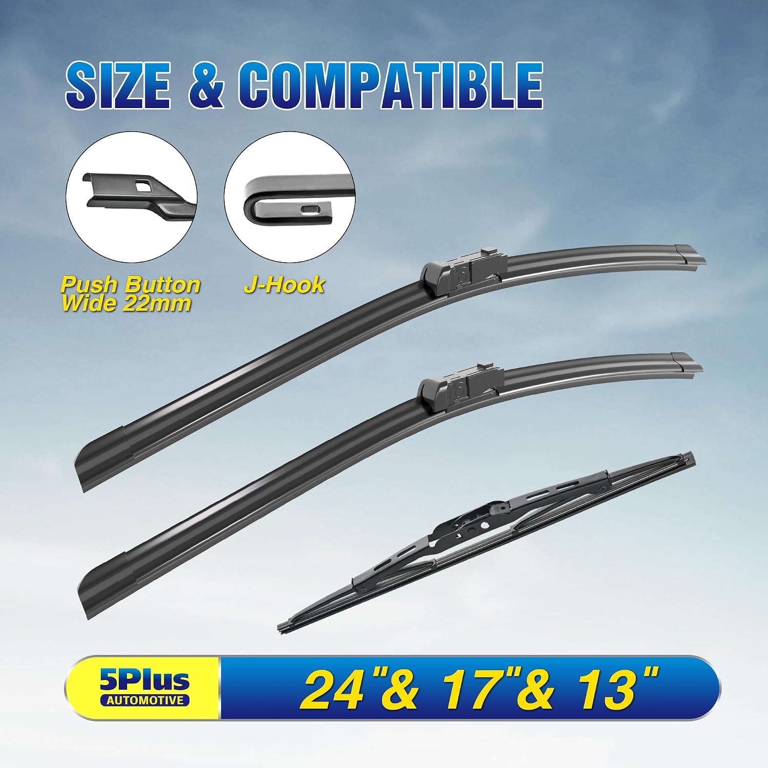 Detalle 2 de 5 PLUS Windshield Wipers 24"+17"+13" Set